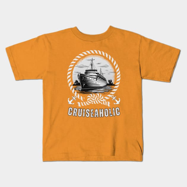 Cruiseaholic Funny Cruising Kids T-Shirt by Cute Pets Graphically